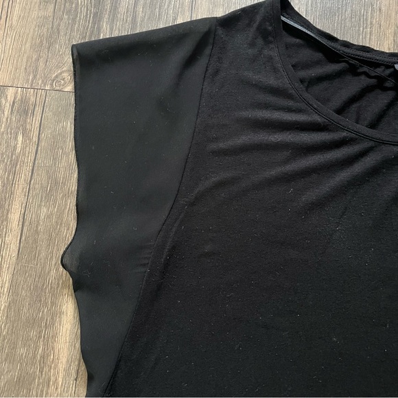 Taifun 80s Vtg Black Short Sleeves Round Neck Sequin Hem Women's Top T-Shirt L - Picture 8 of 11